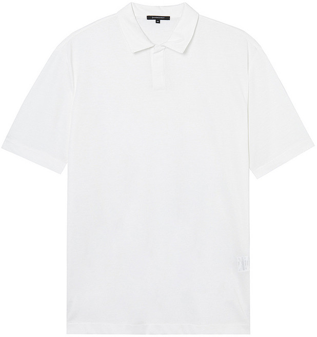 파렌하이트 남성용 텐셀 오픈 티에리 솔리드 베이직 히든 버튼 반팔 카라 티셔츠 FEIBD3306