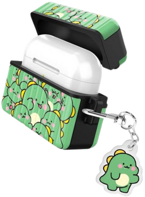트라이코지 리틀티노 와글와글 아머 에어팟 케이스 + 아크릴 키링 세트 에어팟 3세대, 리틀티노 와글와글 그린