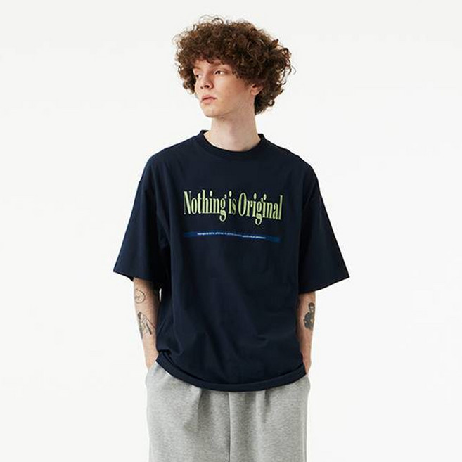 어반에이지 남녀공용 통기성 나띵 이즈 오리지널 오버 반팔 면 티셔츠