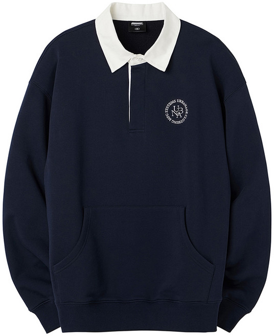 어반에이지 남녀공용 UBNA 로고 자수 럭비 맨투맨