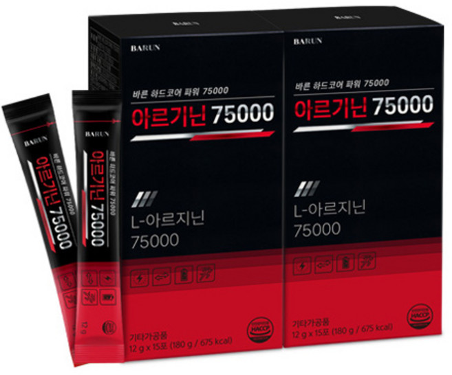 건강한약속바른 아르기닌 75000 고함량 아르지닌 15p, 180g, 2개