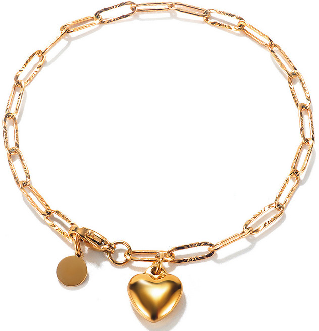 비아워게스트 하트 통통 클립 체인 팔찌