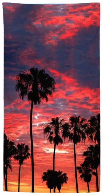 언헤브 하와이안 야자수 비치 타월 70 x 140 cm, 16 감성 야자수, 1개