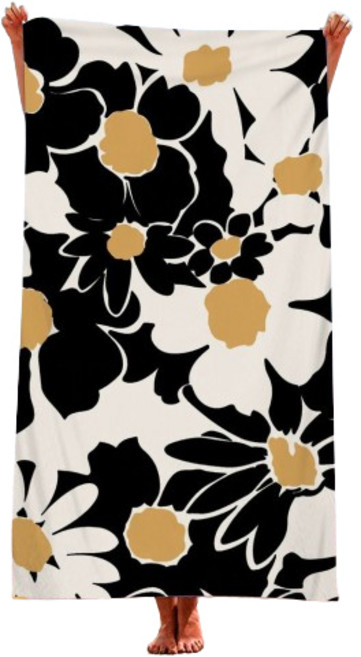 언헤브 유니크 디자인 비치 타월 80 x 160 cm, 06 블랙앤화이트, 1개