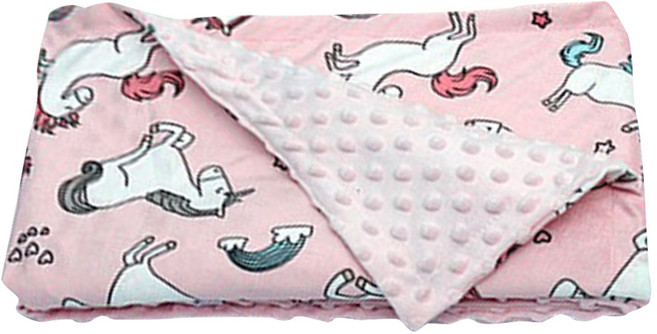 我家寶貝 豆豆絨安撫巾蓋毯, 彩虹馬 粉色