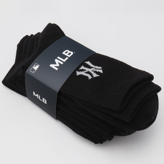 New York Yankees MLB 男士時尚基本款Logo長筒襪 5雙