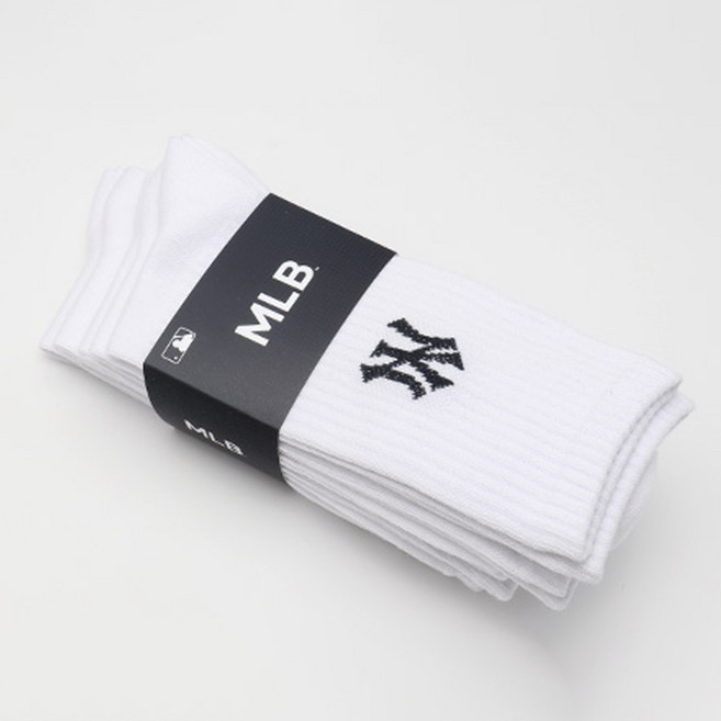 New York Yankees MLB 男士時尚基本款Logo長筒襪 5雙