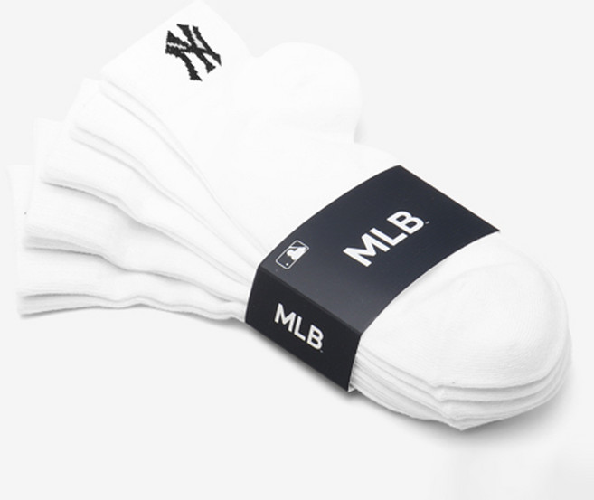 New York Yankees 男士時尚基本款Logo短筒襪5雙入