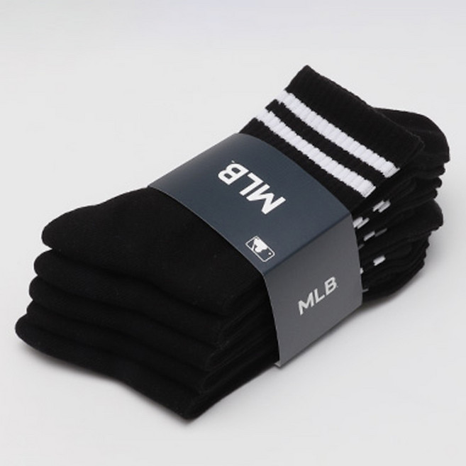 New York Yankees MLB 男士時尚大雙線標誌中筒襪 5雙