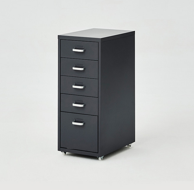 한샘 재크플러스 철제 서랍장 28 x 41 x 69 cm, 그레이, 5단