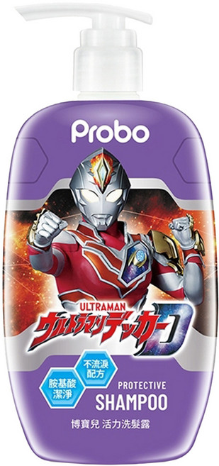 博寶兒 ULTRAMAN 活力洗髮露 胺基酸潔淨 不流淚配方, 500ml, 1瓶