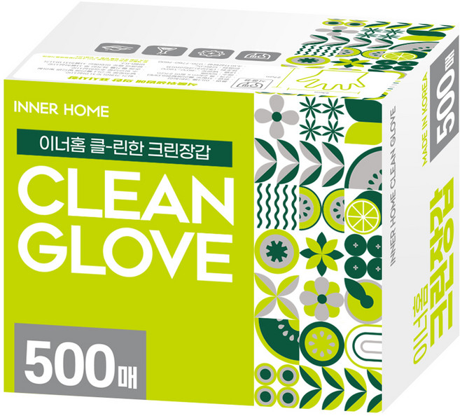 이너홈 클린한 엠보싱 위생장갑, 500개입, 1개
