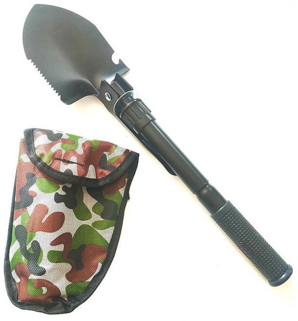 주식회사 대한 휴대용 다용도 미니삽 멀티 야전삽, 블랙, 1개