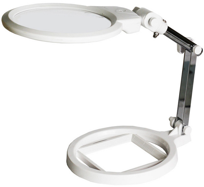 랩앤툴스 접이식 LED 스탠드 확대경, 화이트, 1개