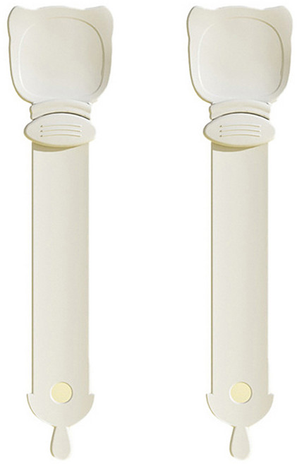 로위드 고양이 싹싹 슬라이딩 짜먹는 간식 스푼 짜개, 화이트, 2개