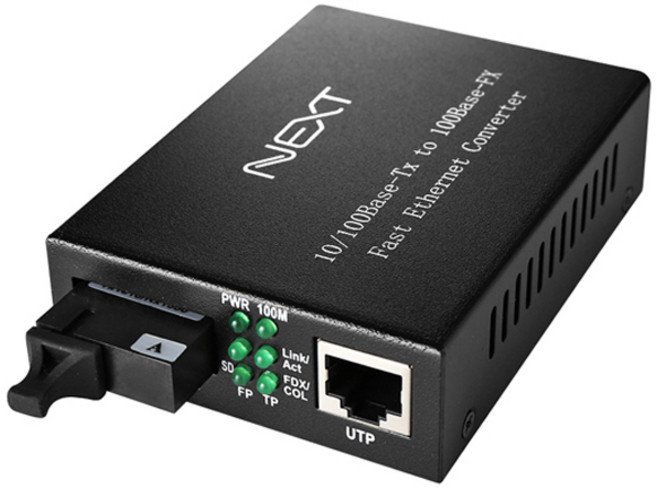 넥스트유 1코어 SC 광미디어 컨버터, 블랙, 1개