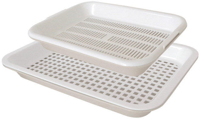 니드코 사각 채반 2종, 크림, 1세트