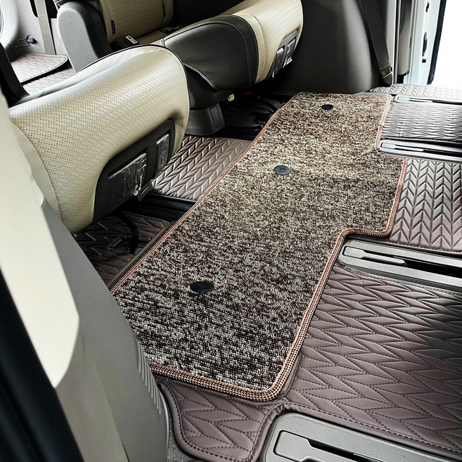 포시즌카매트 5D입체 모노륨매트 1 + 2 + 3열 + 트렁크 + 컴포트 세트, 더뉴카니발 KA4 9인승 2024년형 하이브리드, 다크브라운