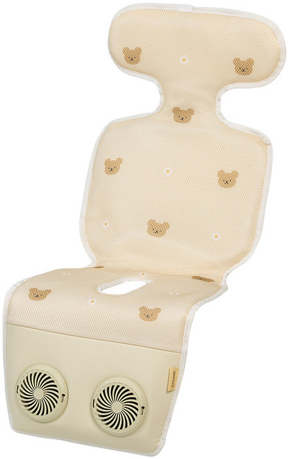 꿈비 아이스허그 듀얼팬 유모차 쿨시트, 테디베어, 1세트