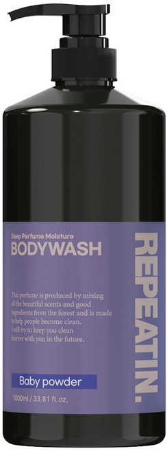 리피트인 딥퍼퓸 모이스처 판테놀 약산성 바디워시 베이비파우더향, 1L, 1개