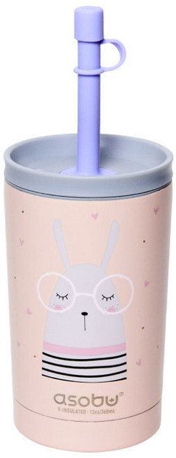 아소부 스테인레스 보온보냉 텀블러 미니시피, 핑크(래빗), 1개, 360ml