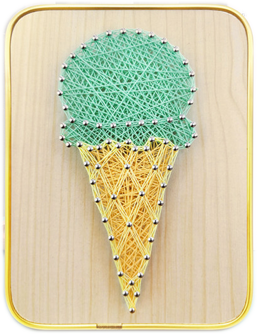 코히모 스트링아트 DIY 재료 액자 만들기 풀세트 3W349, 아이스크림, 1개