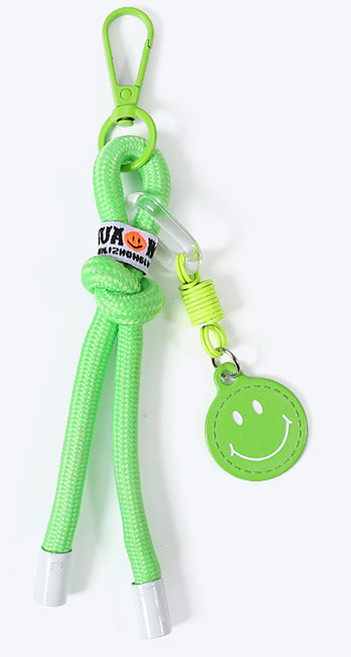 소리달 스마일 참장식 밧줄모양 키링