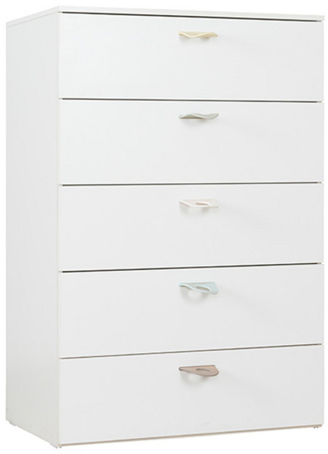 리바트 프렌즈아이 마카롱 서랍장 방문설치, 화이트, 5단