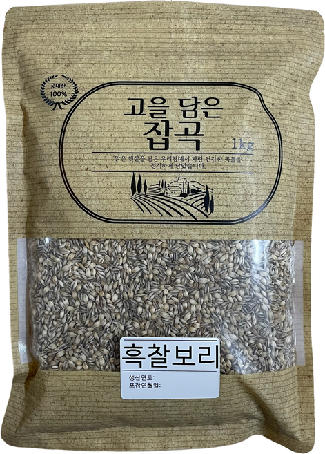 고을담은 흑찰보리 국산, 1kg, 1개