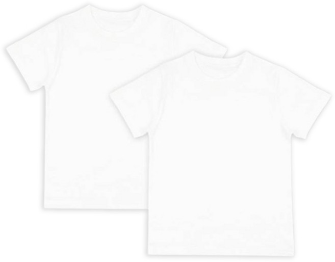 메이키즈 유아동 주니어 통기성 무형광 순면 반팔티 2P