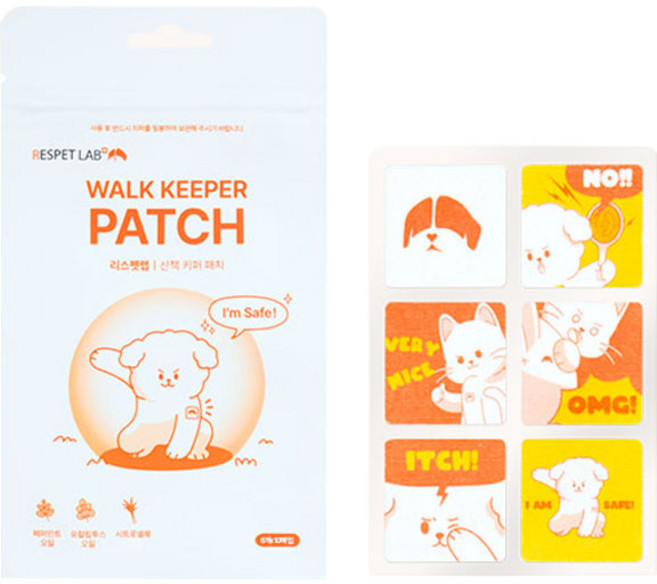 리스펫랩 반려동물 해충방지 산책키퍼 스티커 패치 60p, 1개