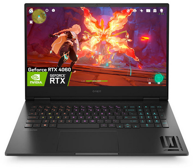 HP 2023 오멘 16 16.1 라이젠7 라이젠 7000 시리즈 지포스 RTX 4060, 쉐도우블랙, 512GB, 32GB, WIN11 Home, 16-xf0052AX