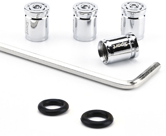 808 차량용 타이어 공기 밸브캡, 메탈실버, 1세트