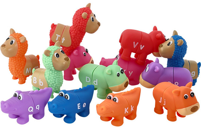 캐스비 튼튼 알파벳 매칭 동물원 모양맞추기 KBT2667, 혼합색상, 1개