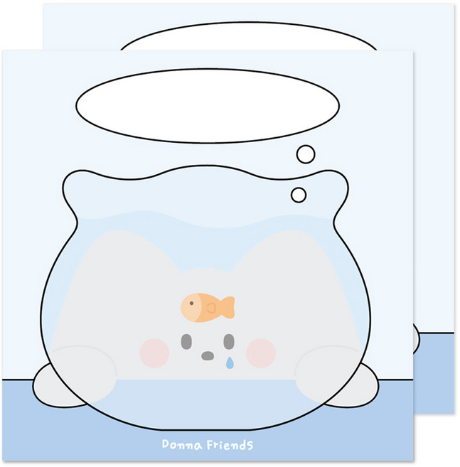 도나와친구들 MBTI 떡메모지, F 어항속에 살면 눈물이 안보이겠지, 2개, 100개입