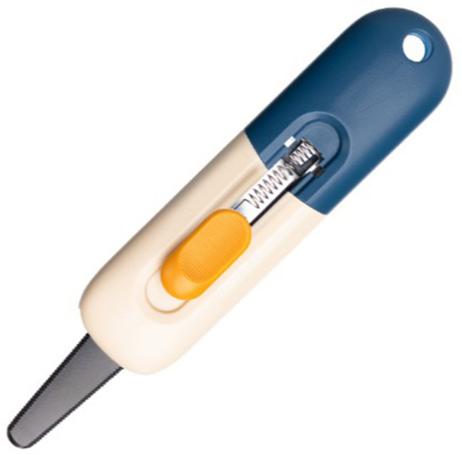 델리 투톤 오토락 슬라이딩 라운드 톱날 컷터 TD701, 1개, 투톤블루