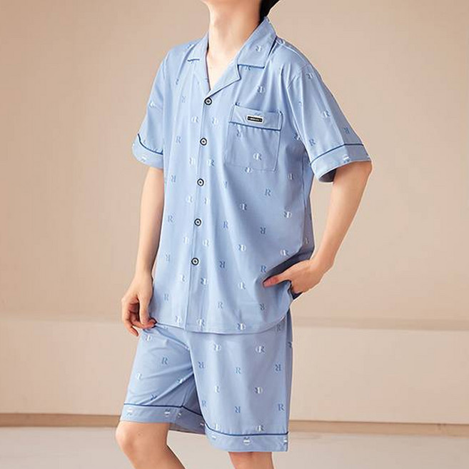 PEARLY HILLS 男士家居服短袖上下睡衣套裝 7041