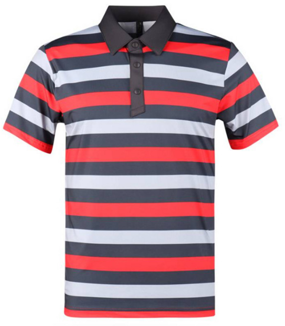 마스터베어 럭스골프 남성용 엘라핏 스트라이프 반팔 골프셔츠 MS4M401