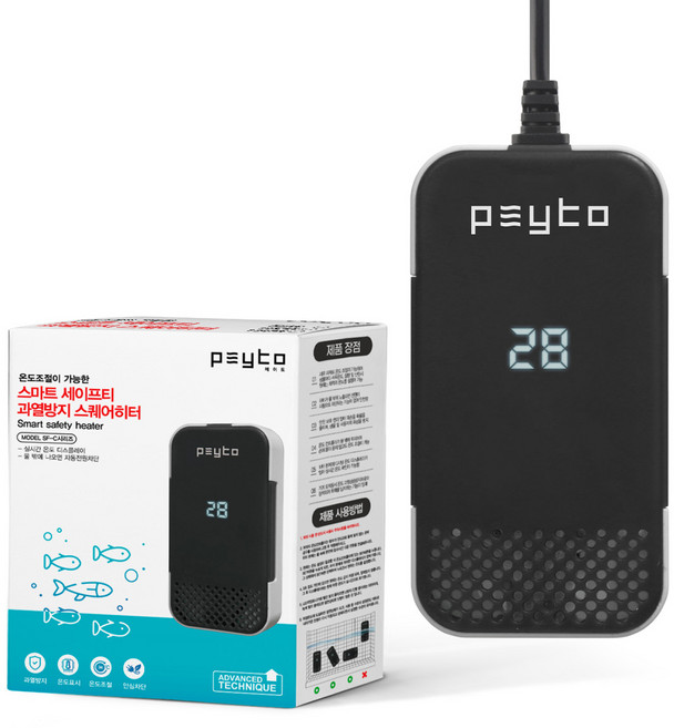 페이토 스마트 세이프티 과열방지 스퀘어 어항히터 55W PK-SF55C, 1개