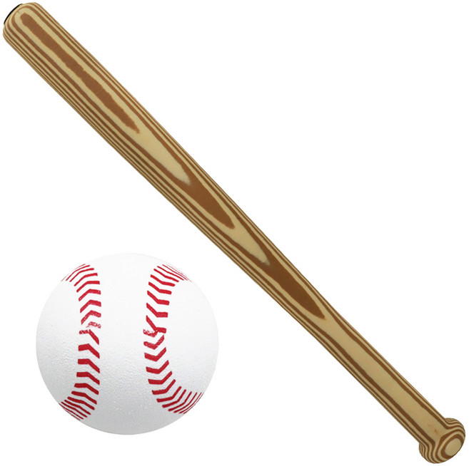 아가플러스 우드 패턴 소프트 폼 롱 야구배트 세트, 1세트