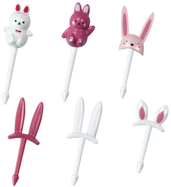 이홈베이킹 토끼 도시락 픽, 6개, 1세트