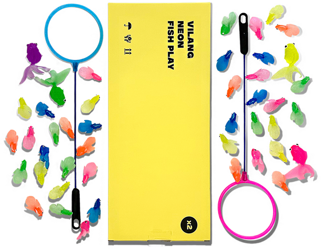 빌랑 물고기 목욕놀이완구 금붕어 44마리 + 뜰채 2개 세트, 랜덤 발송, 1세트