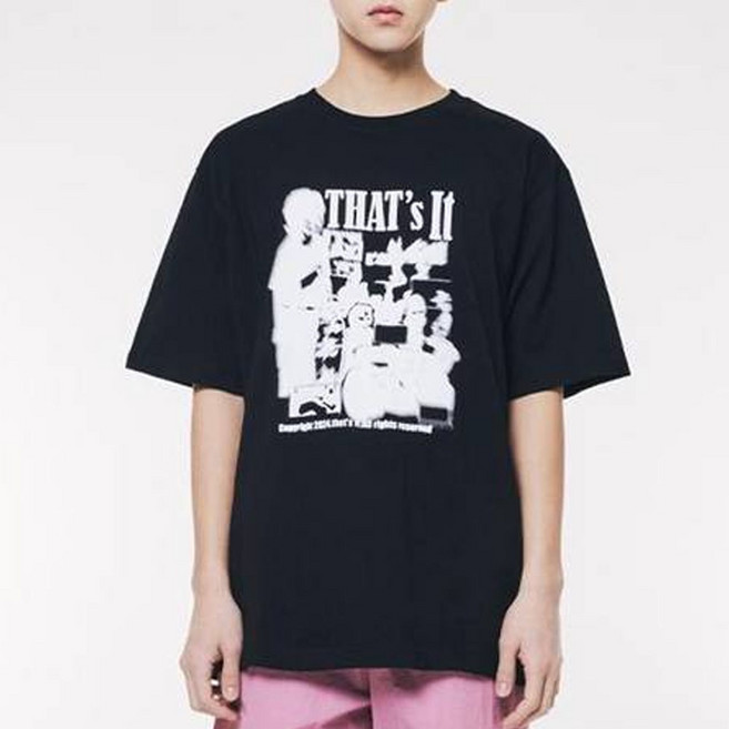 뎃츠잇 콜라주 그래픽 통기성 반팔 티셔츠