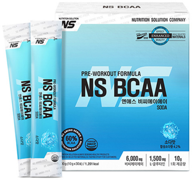 엔에스 BCAA 스틱 아미노산 보충제 소다맛 30p, 300g, 1개
