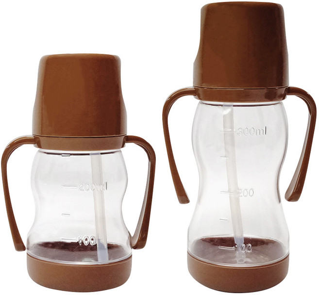 아가프라 유아용 빨대컵 세트, 라온250ml(초코), 라온350ml(초코), 2개, 초코