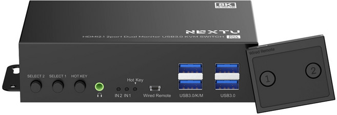 넥스트유 크이센 8K HDMI DUAL KVM 스위치 크이센, 8923KVM-DUAL8K, 1개