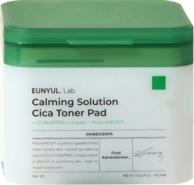 eunyul 積雪草鎮靜爽膚棉片 190ml, 60片, 1罐