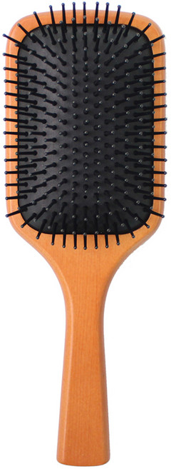 gloss&glow 便捷木質方形氣墊梳, 棕色, 1支