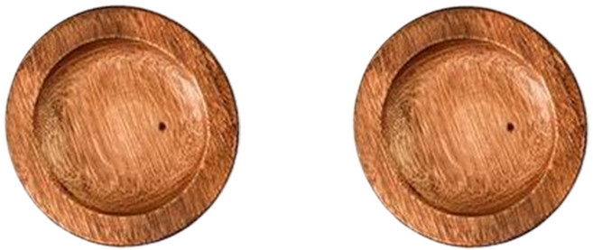 이우아여사 통원목 원형 서빙 접시, 우드, 2개