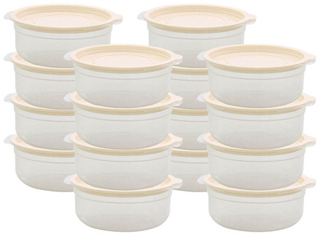 가쯔 심플쿡 냉동밥 전자레인지 용기 아이보리, 16개, 600ml